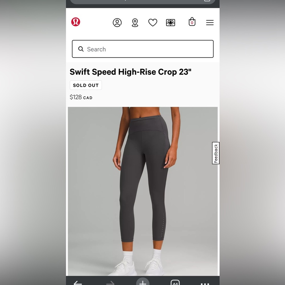 Two pairs of swift speed high rise crop leggings 23